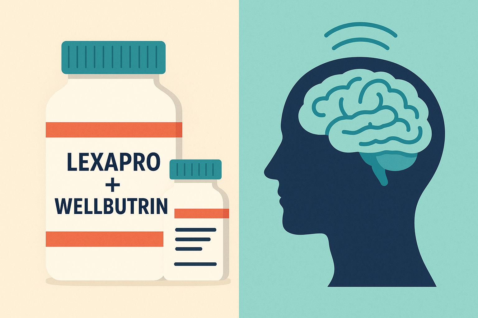 Lexapro and Wellbutrin used together for balanced mental health treatment.