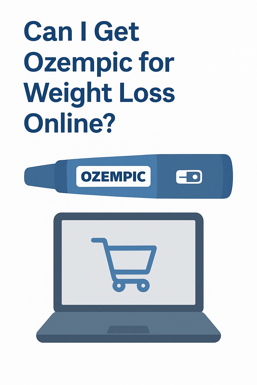Telehealth option for Ozempic prescription with online doctor and prescription icons